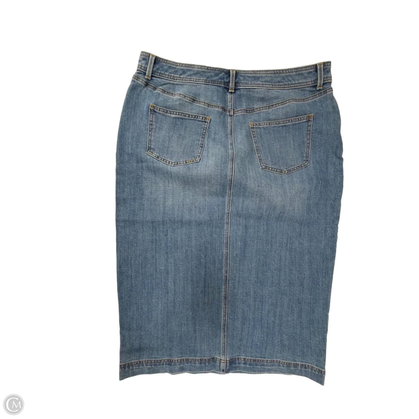 Skirt Midi By Talbots In Blue Denim, Size: Xl