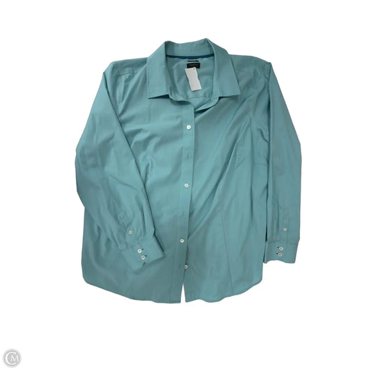 Top Long Sleeve By Talbots In Teal, Size: 1x