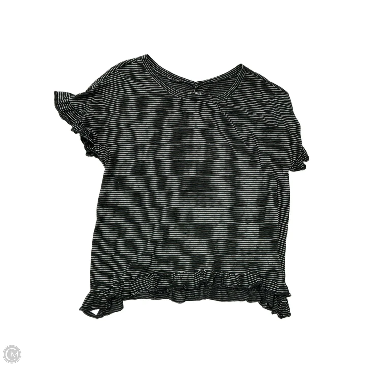 Top Short Sleeve By Loft In Striped Pattern, Size: L
