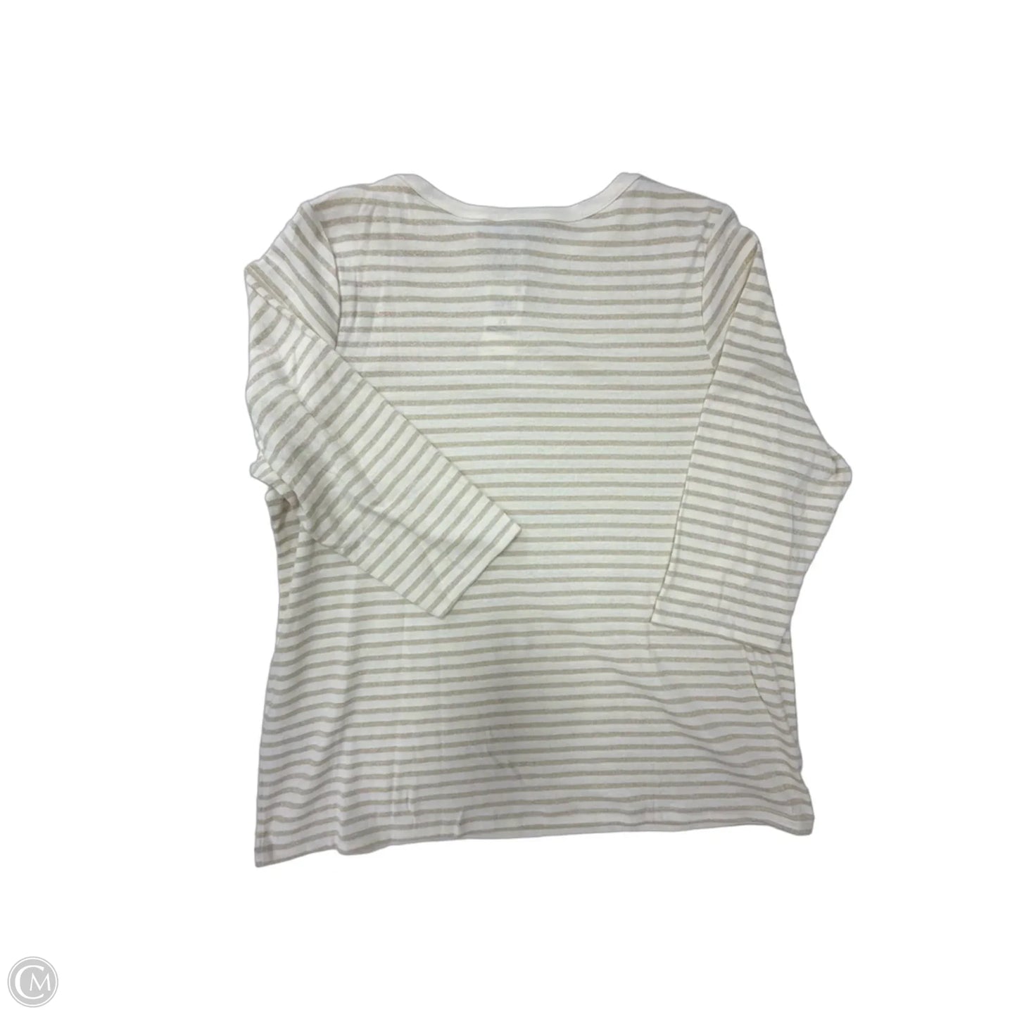 Top 3/4 Sleeve By Style And Company In Striped Pattern, Size: 2x