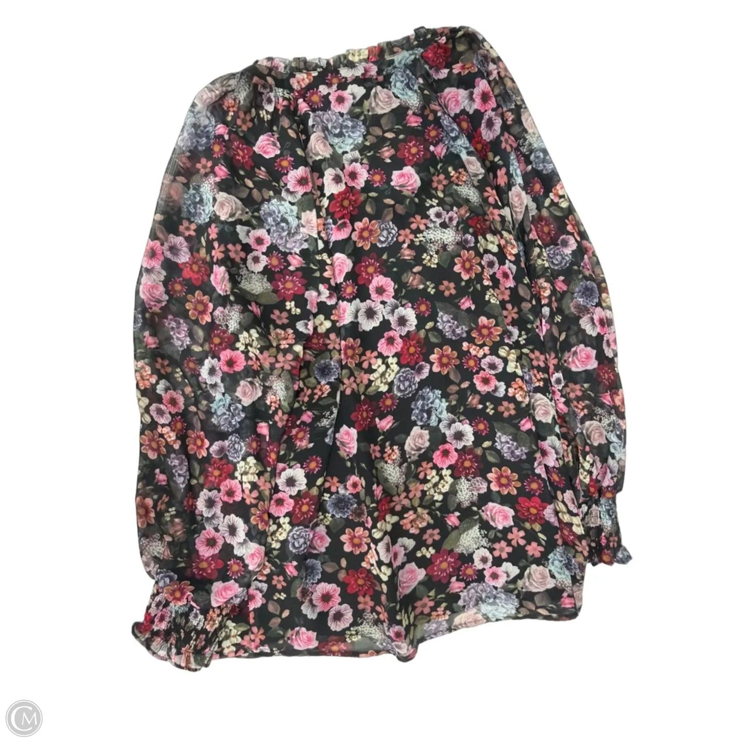 Top Long Sleeve By Philosophy In Floral Print, Size: 1x