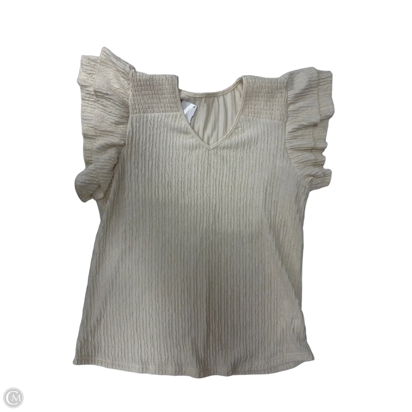Top Sleeveless By Cmf In Cream, Size: L