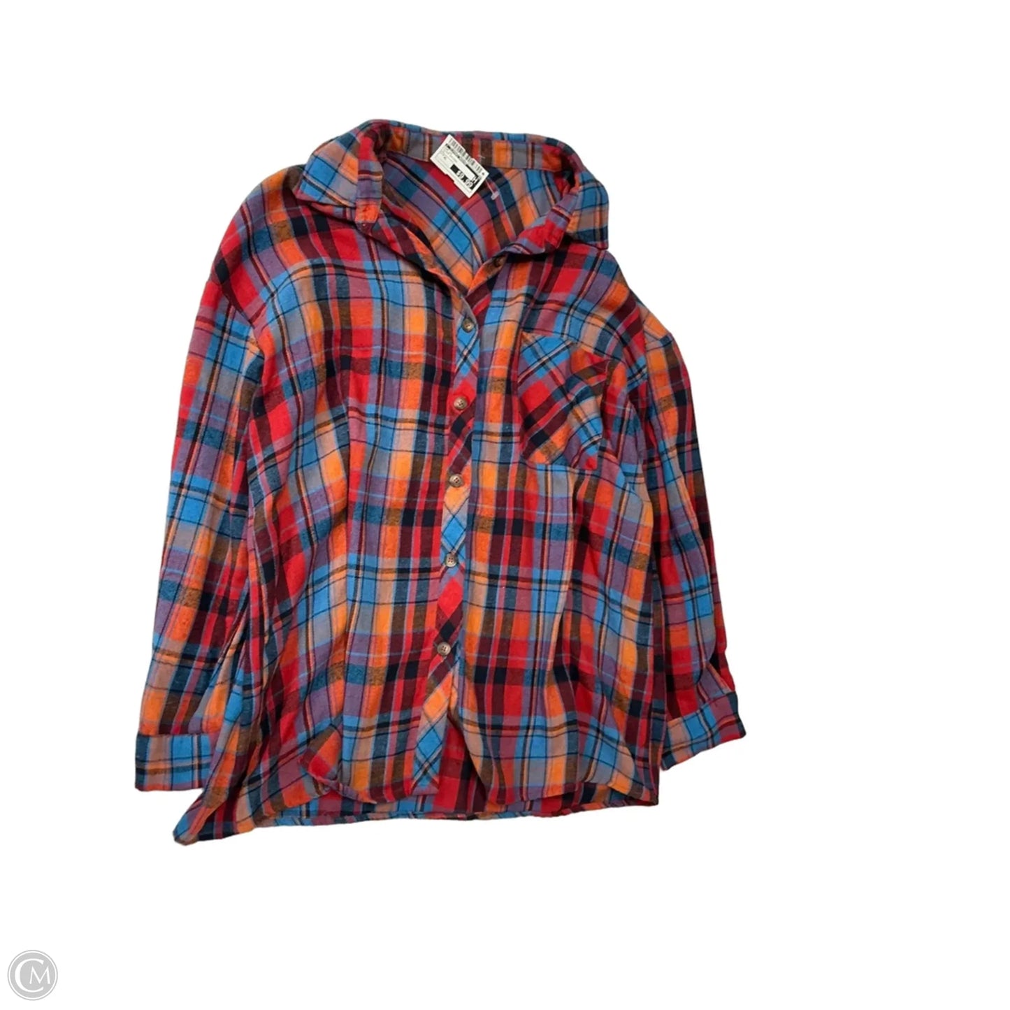 Top Long Sleeve By Clothes Mentor In Plaid Pattern, Size: Xl