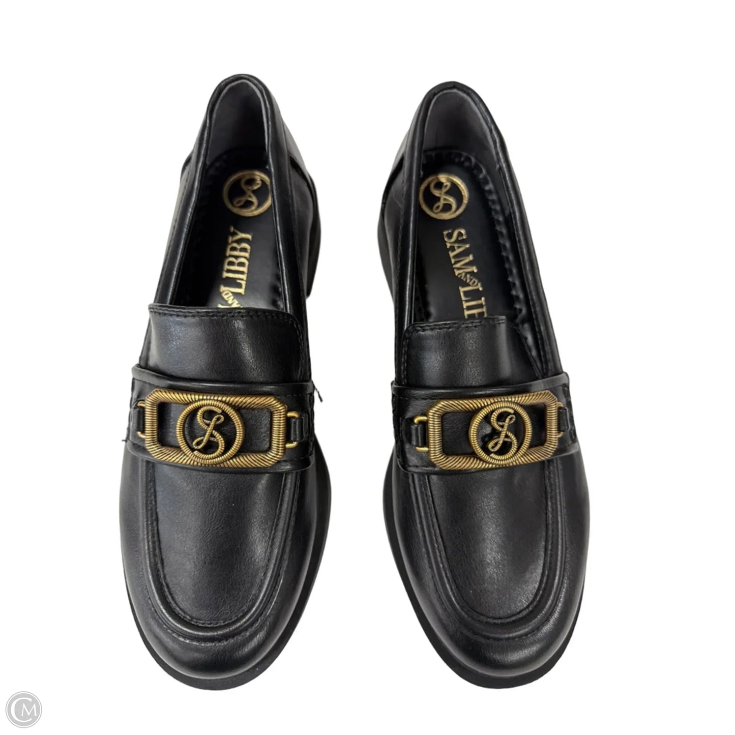 Shoes Flats By Sam And Libby In Black & Gold, Size: 7.5
