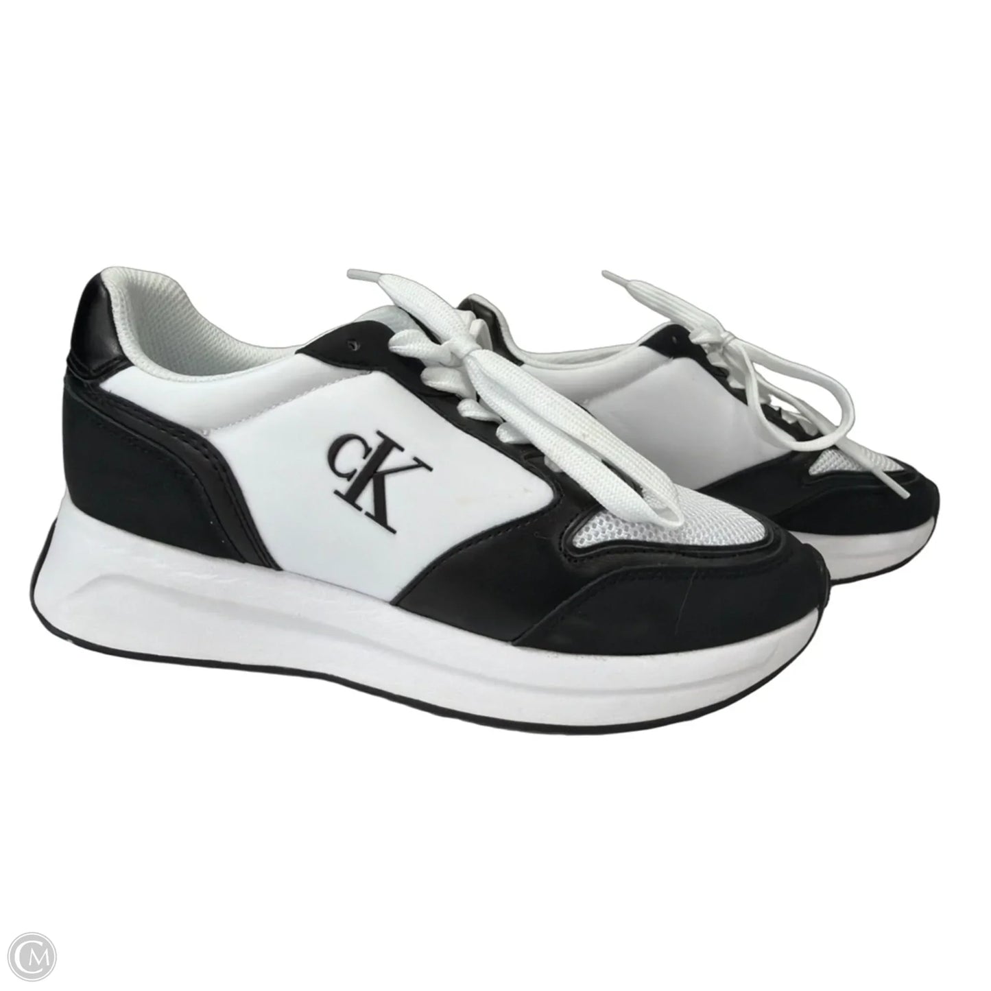 Shoes Sneakers By Calvin Klein In Black & White, Size: 8