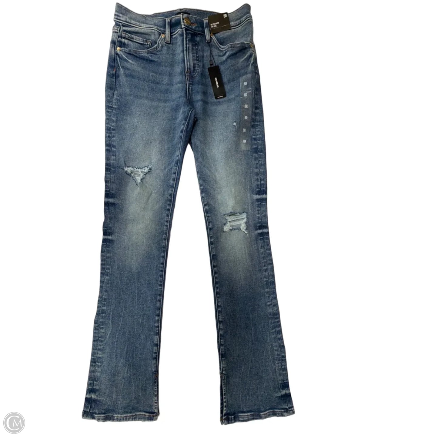 Jeans Boot Cut By Express In Blue Denim, Size: 8
