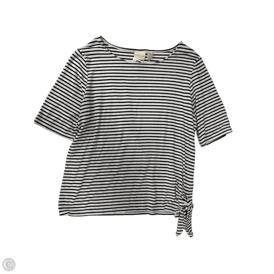Top Short Sleeve By Chicos In Striped Pattern, Size: L