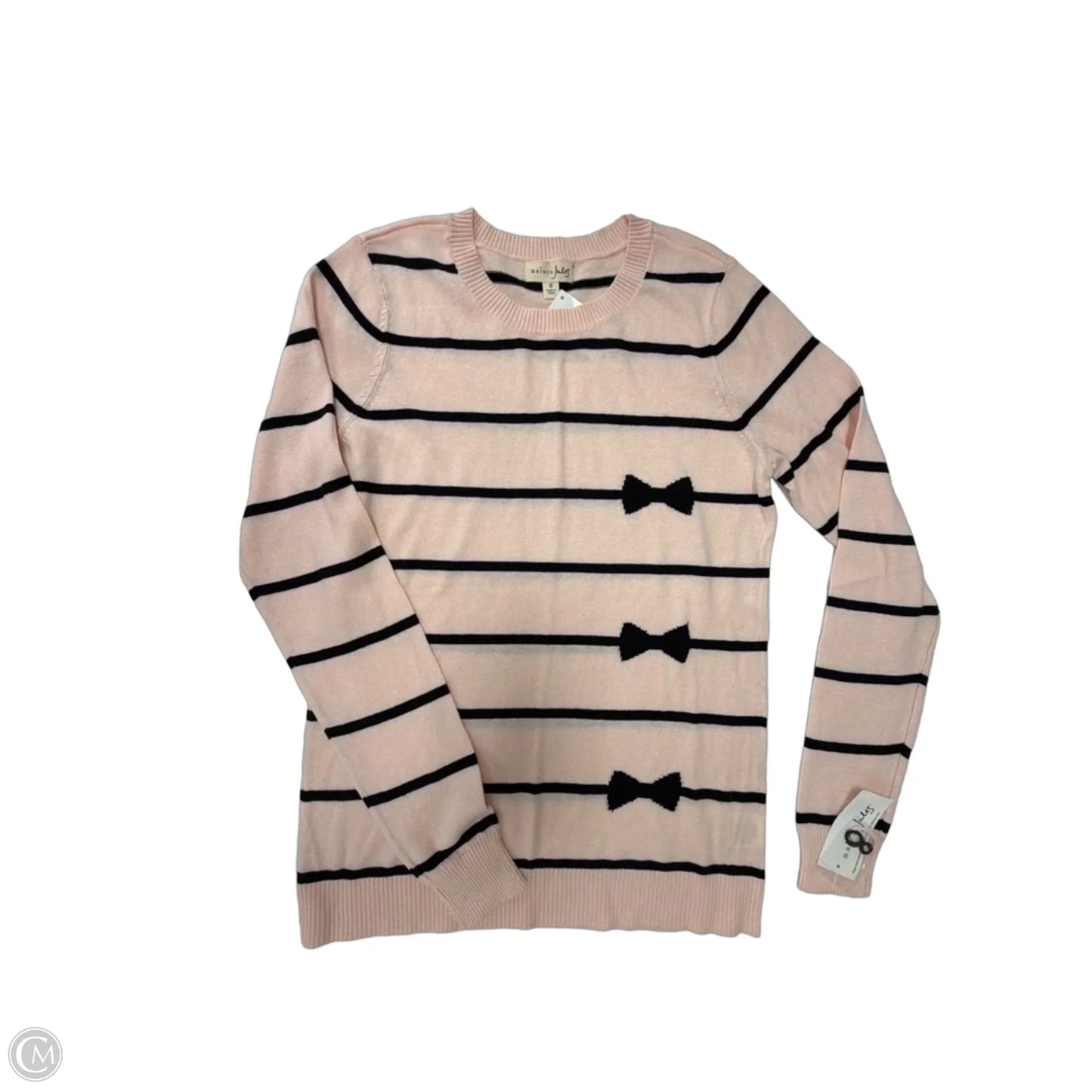 Top Long Sleeve By Maison Jules In Black & Pink, Size: S