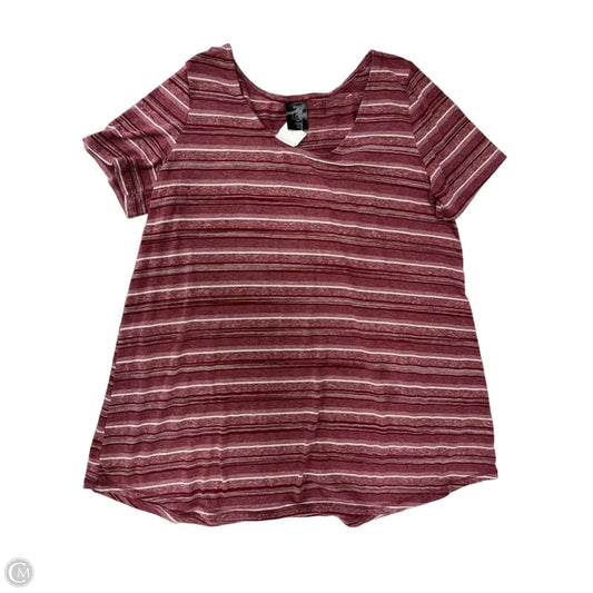 Top Short Sleeve By Agnes & Dora In Striped Pattern, Size: Xl