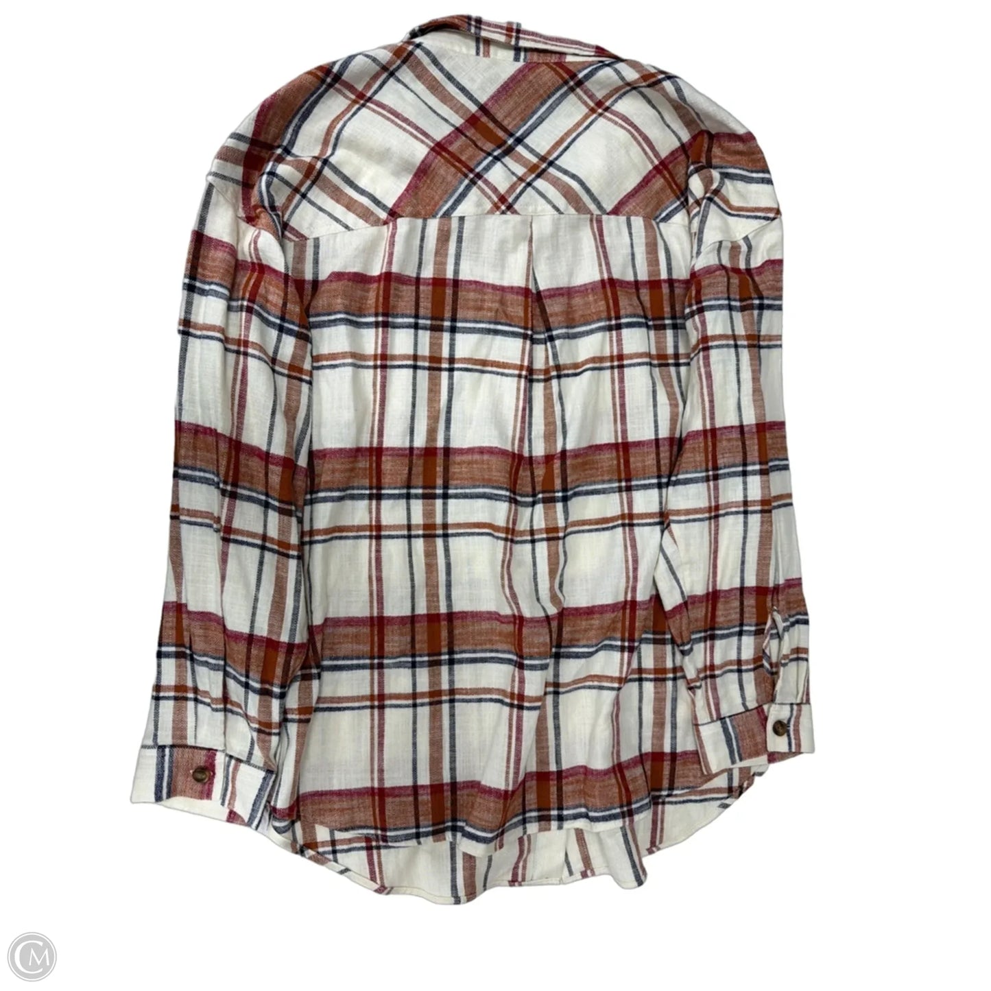 Top Long Sleeve By Maurices In Plaid Pattern, Size: 2x