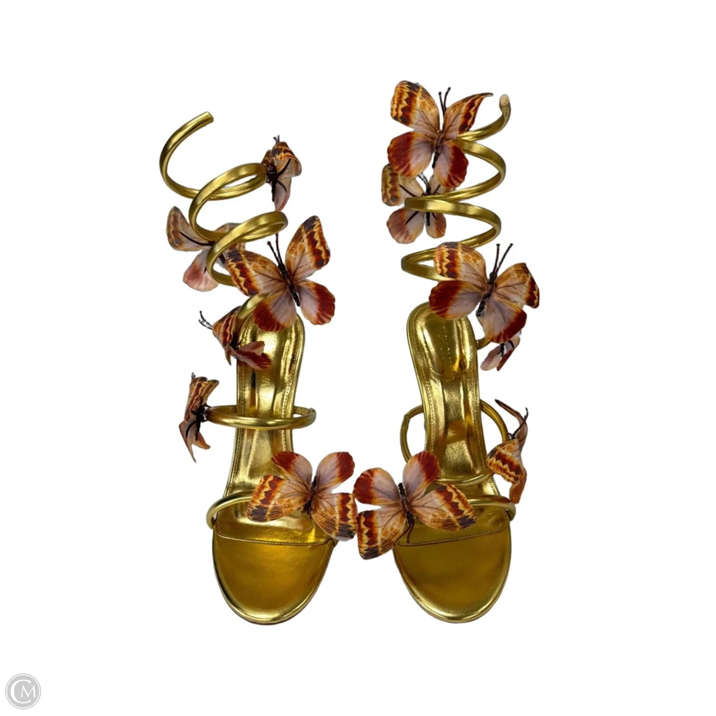 Sandals Heels Stiletto By Fashion Nova In Gold, Size: 9