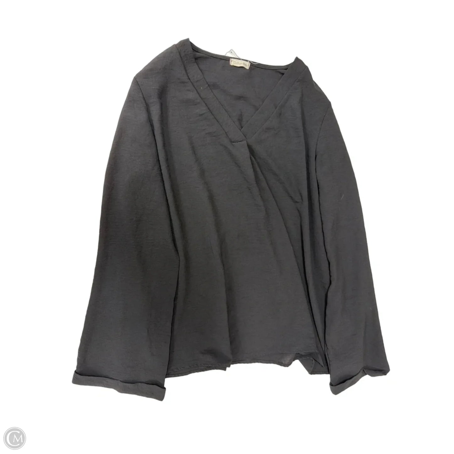 Top Long Sleeve By Cotton Bleu In Black, Size: Xl
