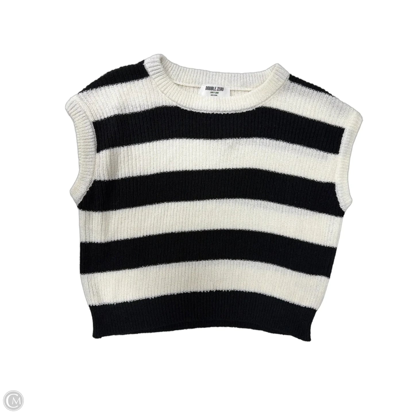 Vest Sweater By Double Zero In Striped Pattern, Size: L