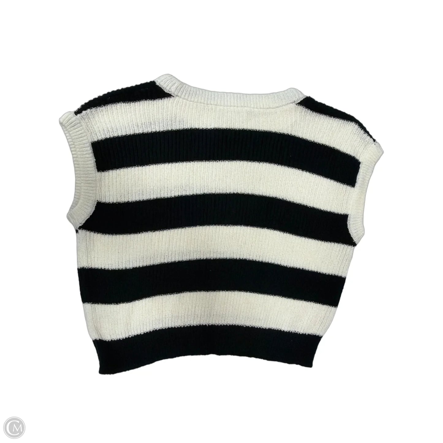 Vest Sweater By Double Zero In Striped Pattern, Size: L