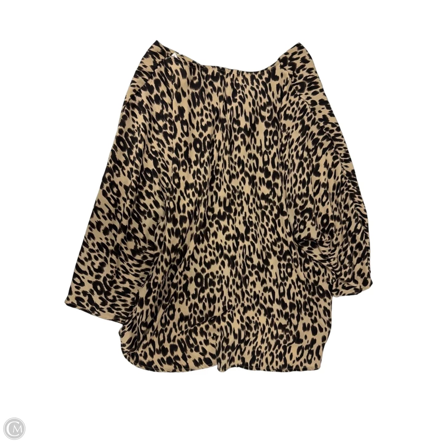 Top Long Sleeve By Impressions In Animal Print, Size: Xl