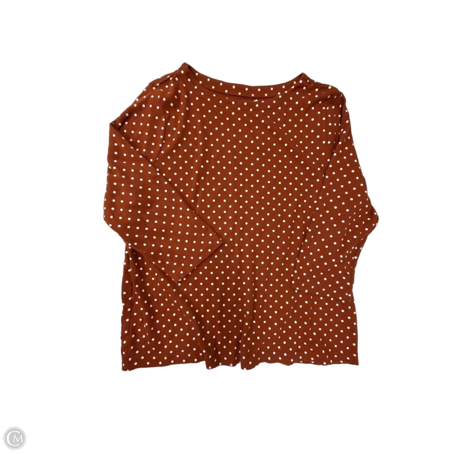 Top 3/4 Sleeve By Croft And Barrow In Polkadot Pattern, Size: 1x