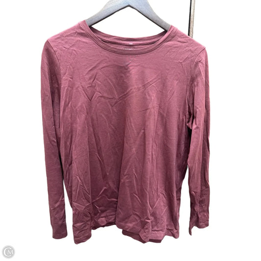 Top Long Sleeve Basic By Lands End In Brown, Size: M