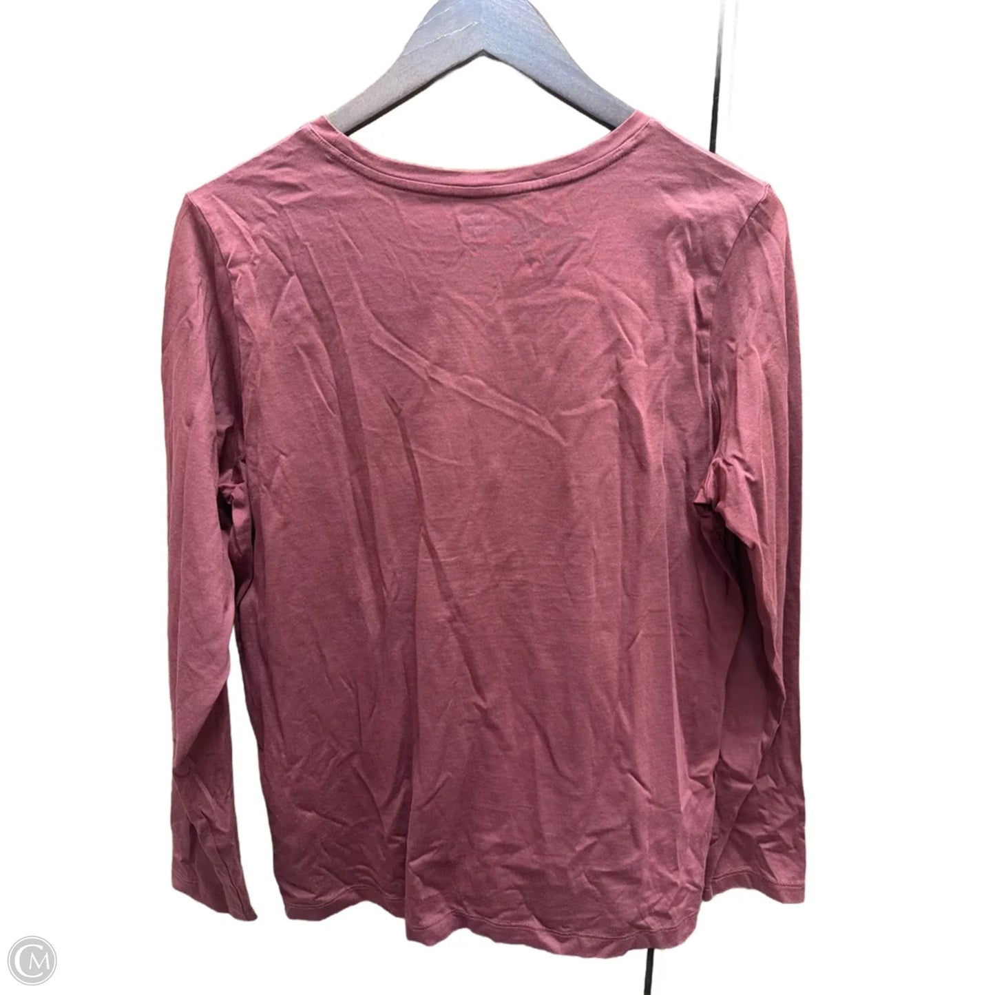 Top Long Sleeve Basic By Lands End In Brown, Size: M