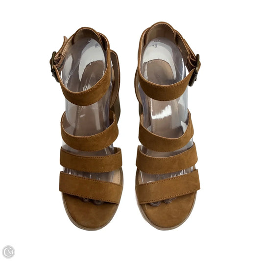 Sandals Heels Block By Universal Thread In Brown, Size: 8