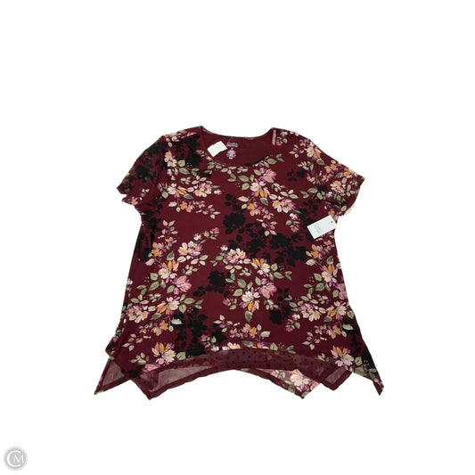 Top Short Sleeve By Croft And Barrow In Floral Print, Size: 2x