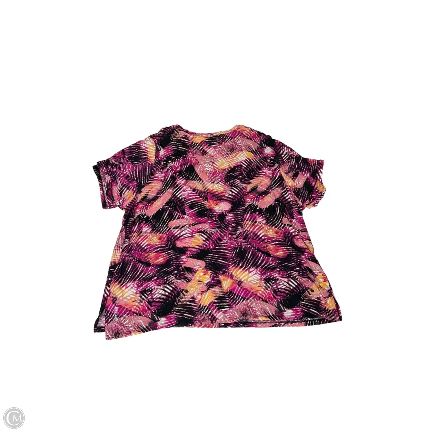 Top Long Sleeve By Calvin Klein In Tropical Print, Size: 3x