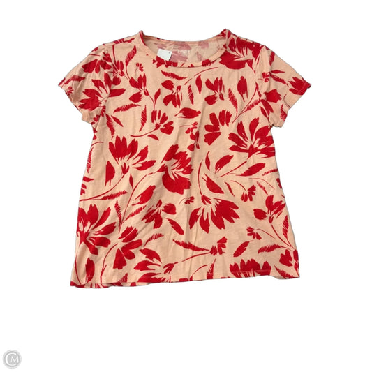 Top Short Sleeve By Loft In Floral Print, Size: L