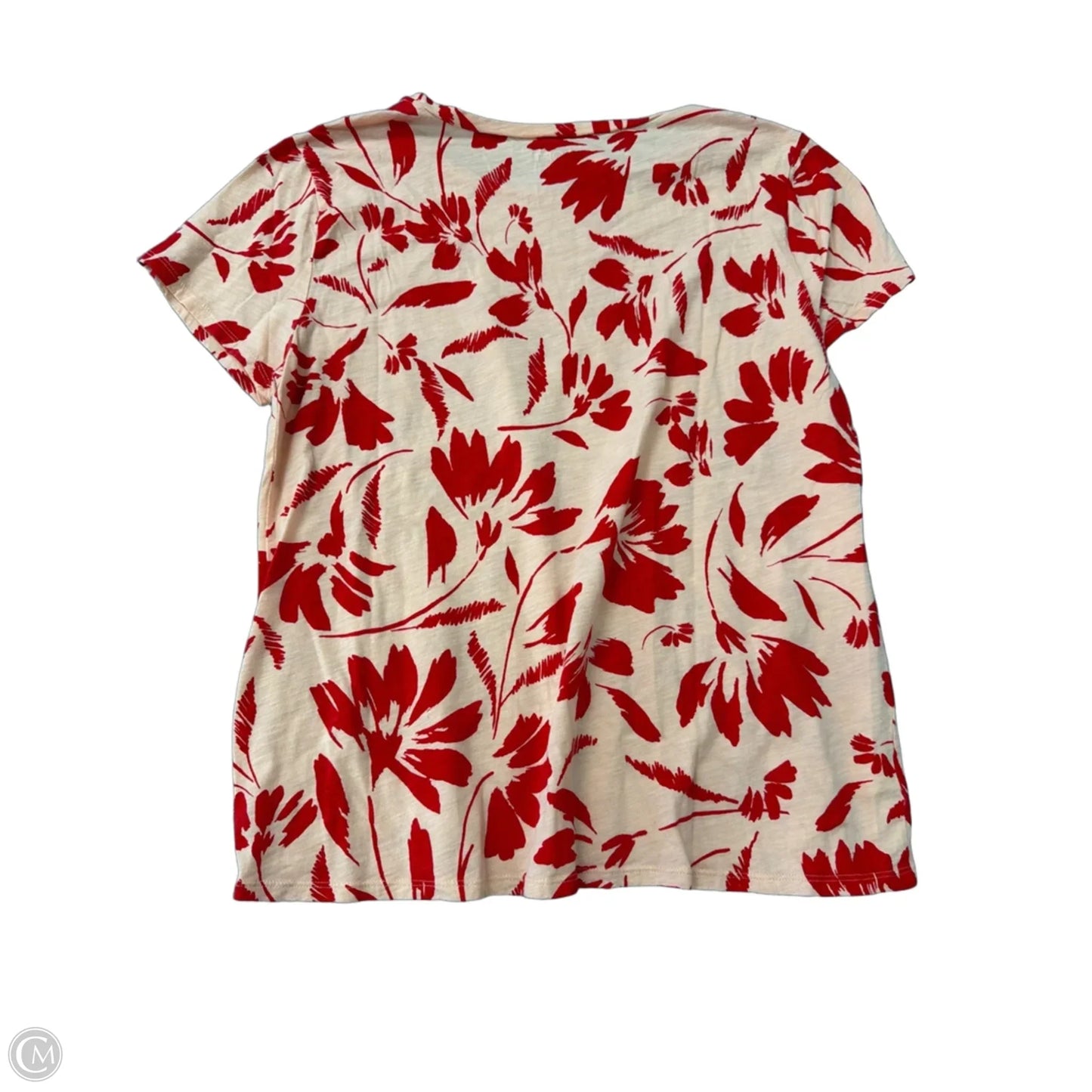 Top Short Sleeve By Loft In Floral Print, Size: L