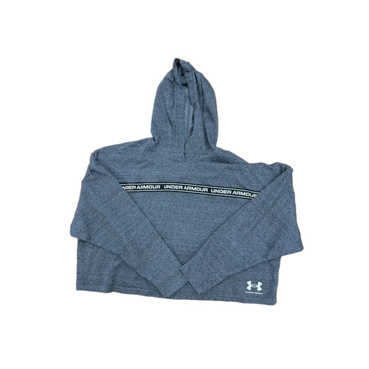 Athletic Sweatshirt Hoodie By Under Armour In Grey, Size: M