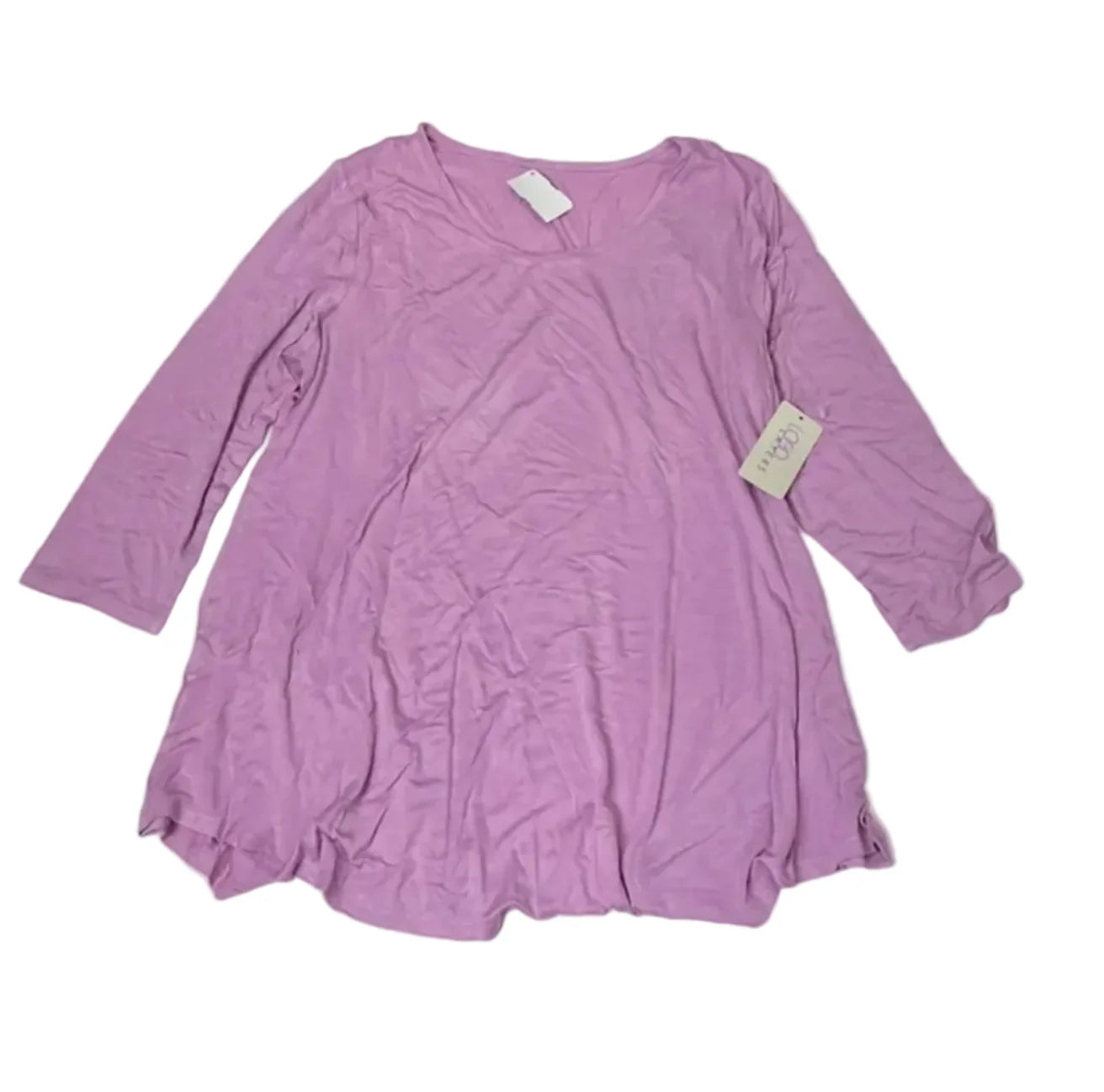 Top 3/4 Sleeve By Logo In Purple, Size: L