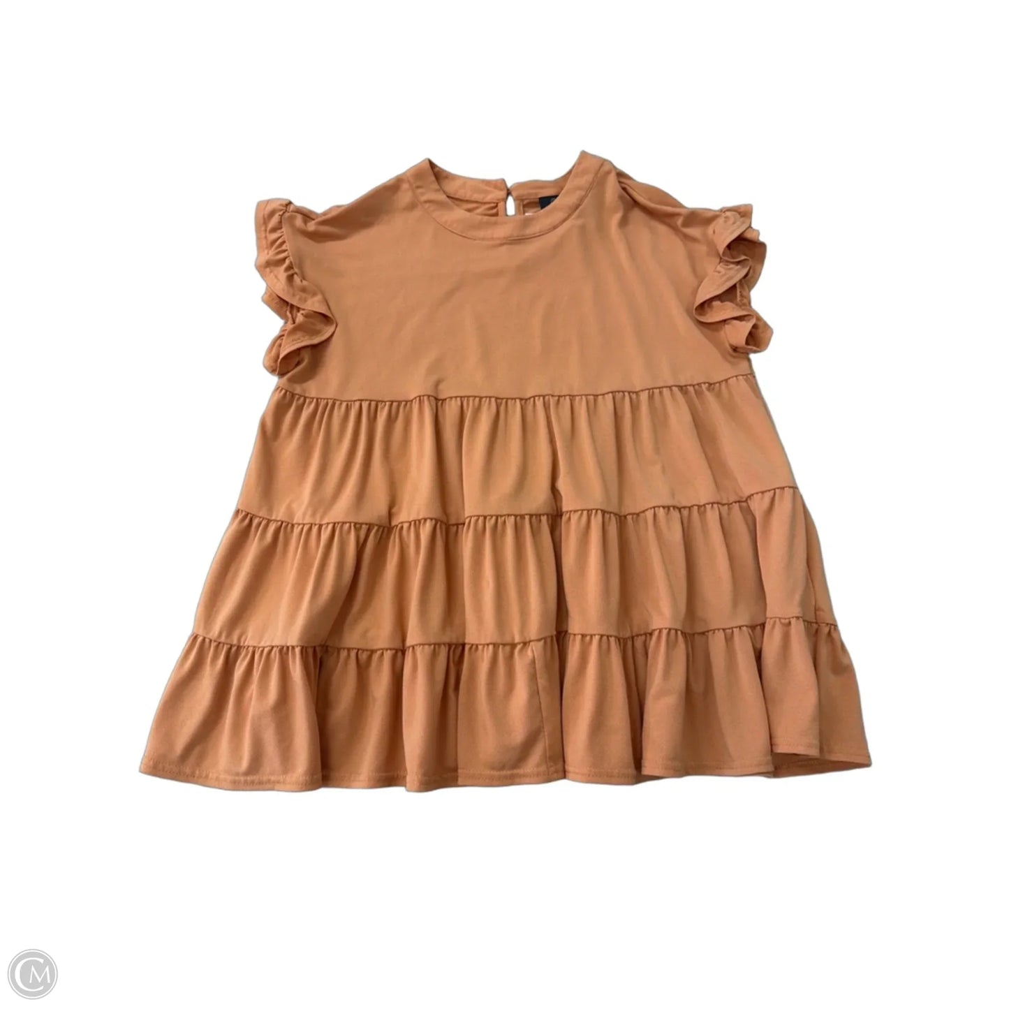 Top Short Sleeve By Versona In Orange, Size: M