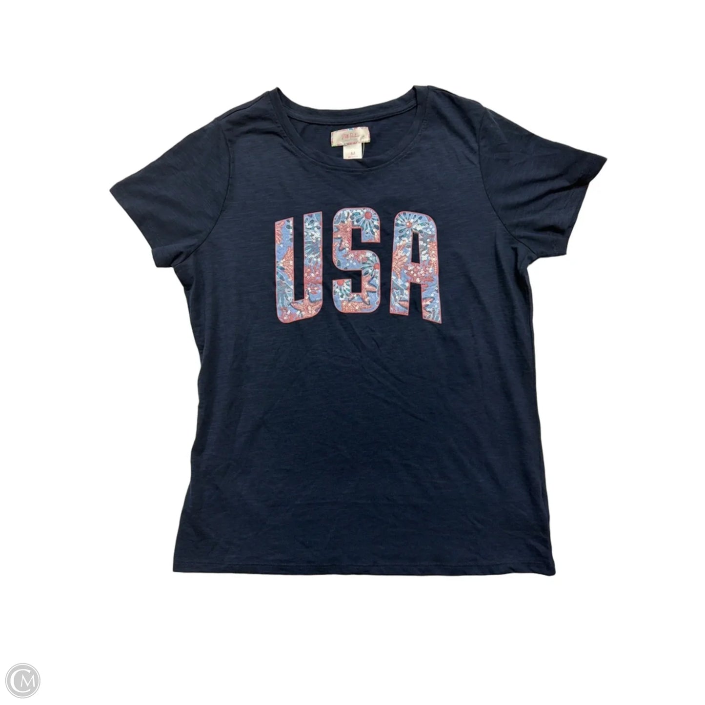 Top Short Sleeve By Stella Parker In Blue, Size: M