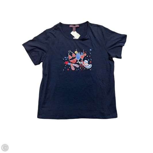 Top Short Sleeve By Gloria Vanderbilt In Blue, Size: M