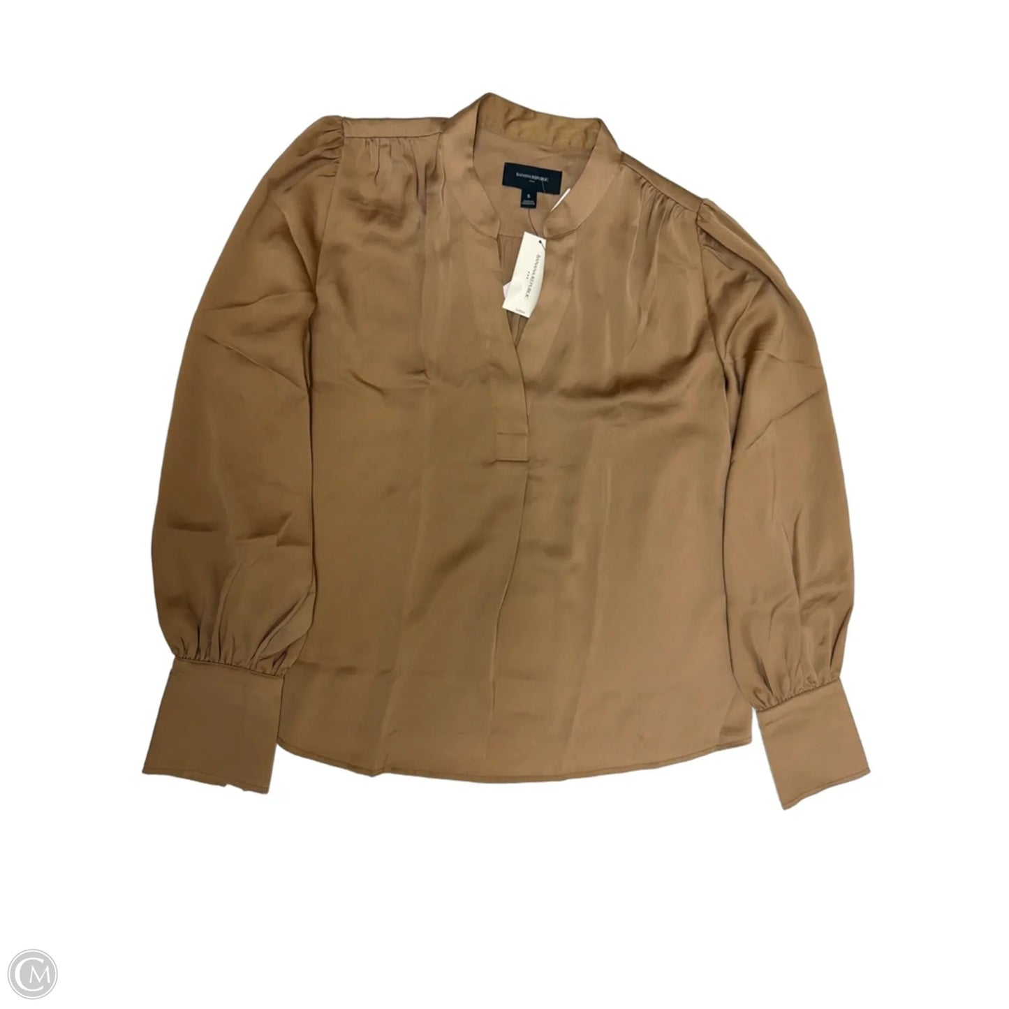 Top Long Sleeve By Banana Republic In Bronze, Size: S