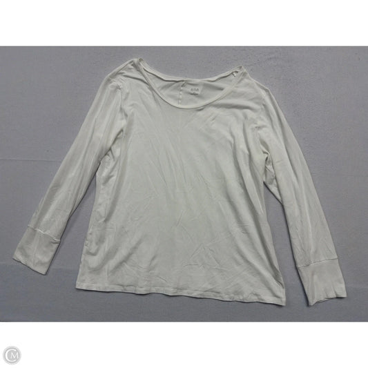 Top Long Sleeve Basic By Ana In White, Size: 1x