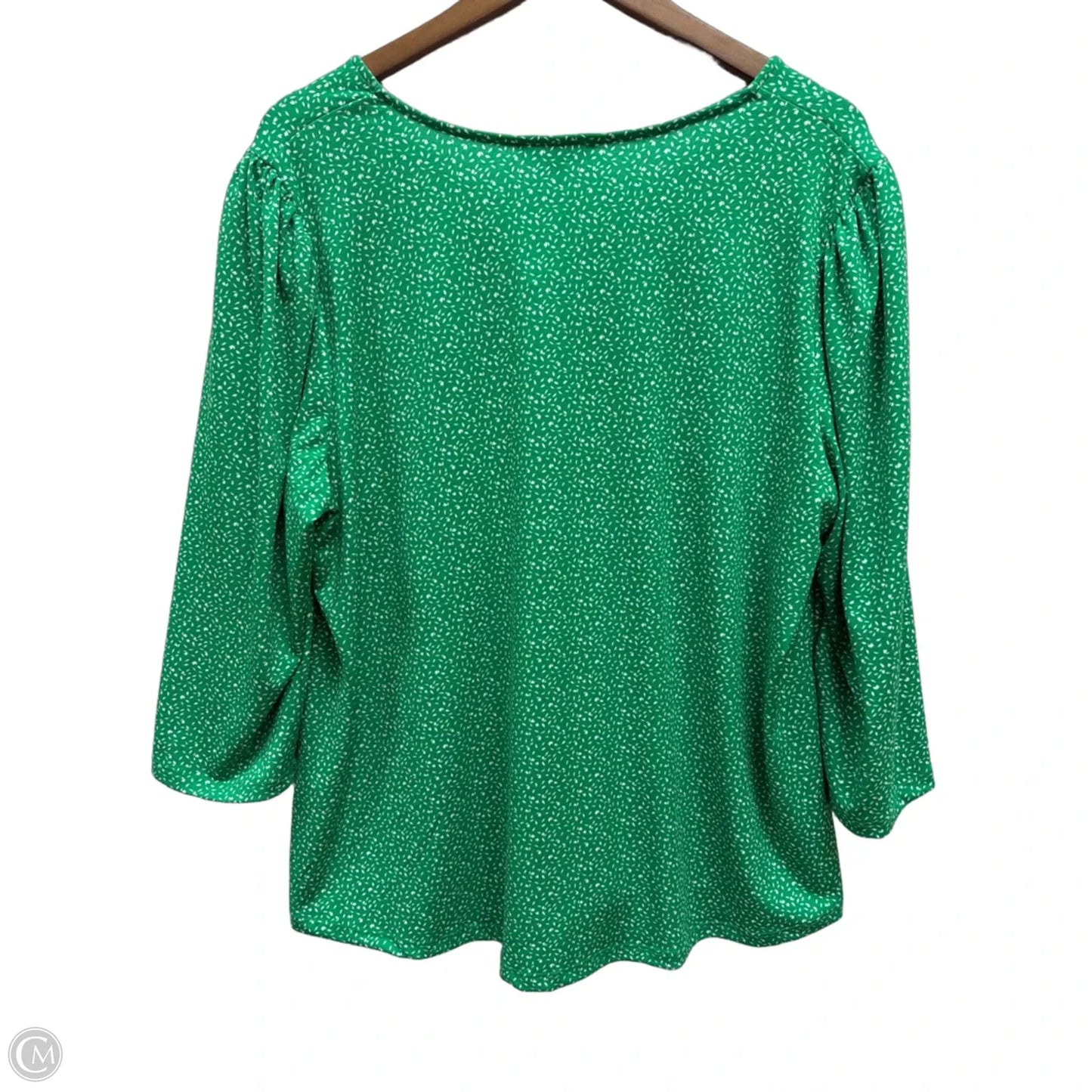 Top 3/4 Sleeve By Adrianna Papell In Green, Size: 1x