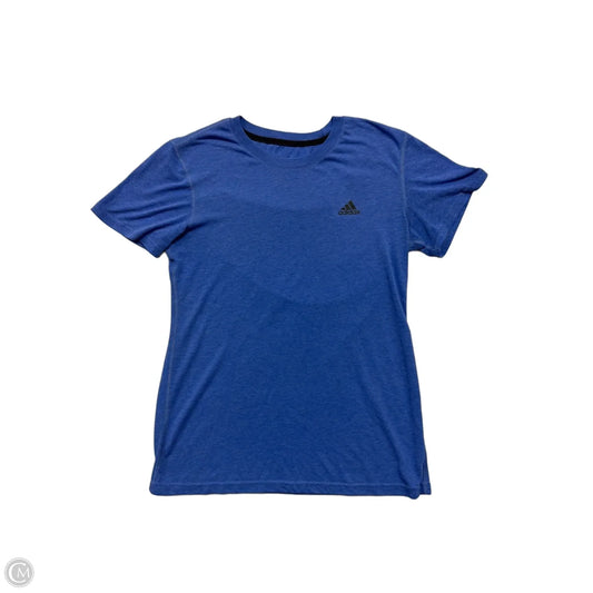 Athletic Top Short Sleeve By Adidas In Blue, Size: S