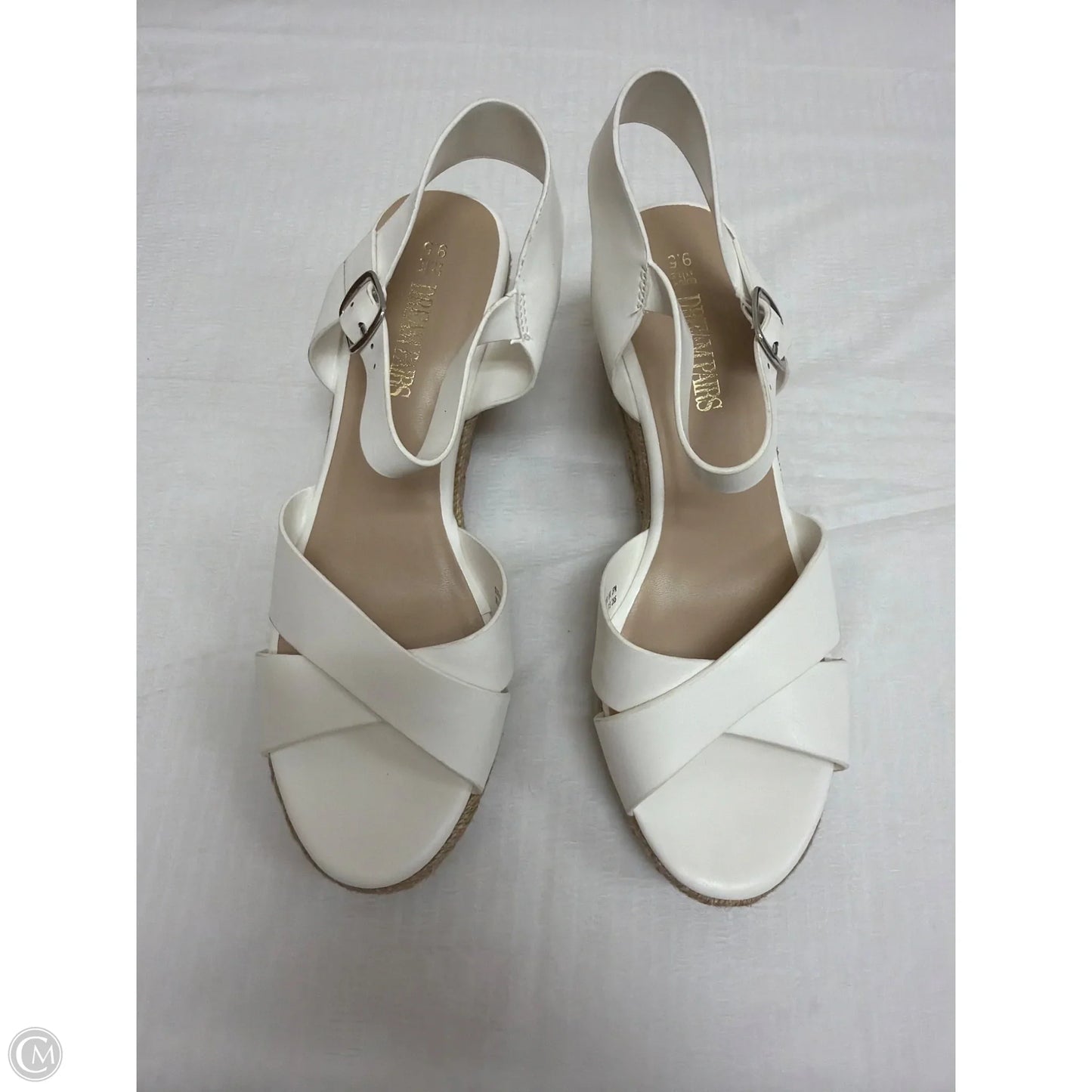 Sandals Heels Wedge By Dream Pairs In Tan & White, Size: 9.5