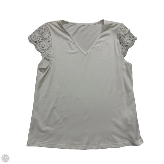 Top Short Sleeve By Shein In White, Size: L