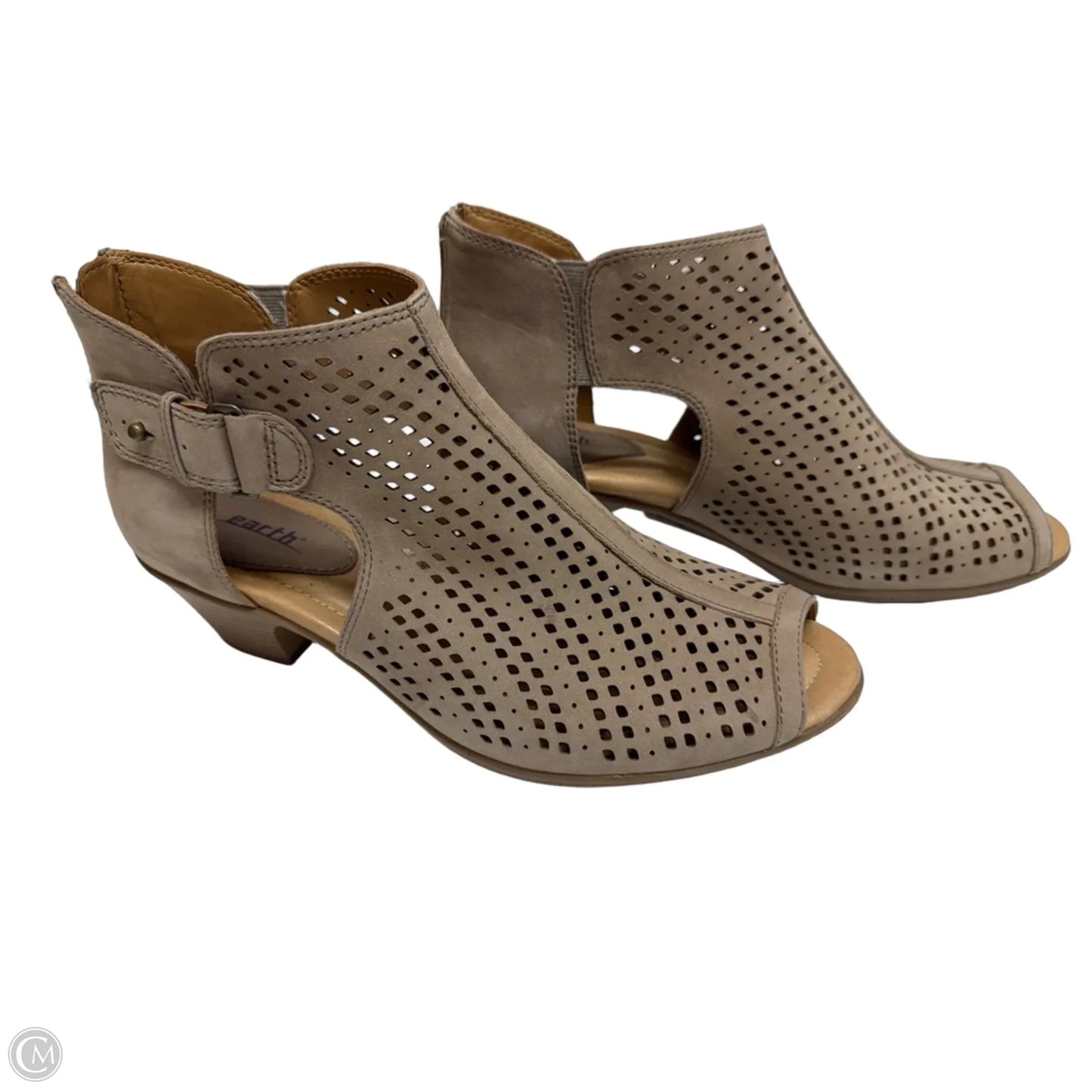 Sandals Heels Wedge By Earth In Beige, Size: 10