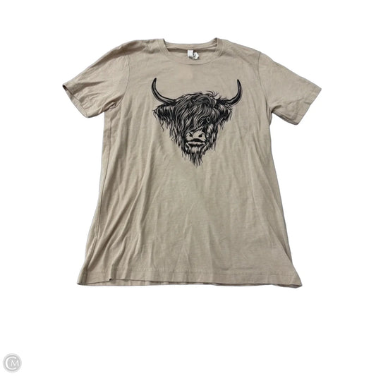 Top Short Sleeve By Canvas In Brown, Size: M