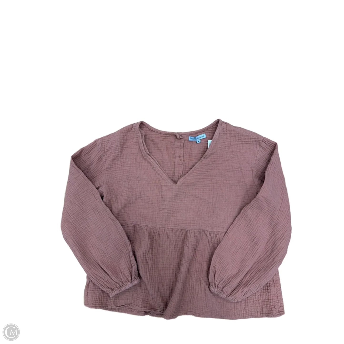 Top Long Sleeve By Wishlist In Pink, Size: M
