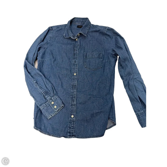 Top Long Sleeve By J. Crew In Blue Denim, Size: M