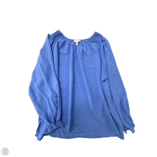 Top Long Sleeve By Jessica Simpson In Blue, Size: 1x