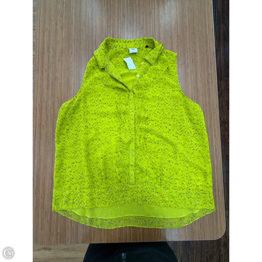 Top Sleeveless By Cabi In Chartreuse, Size: Xl