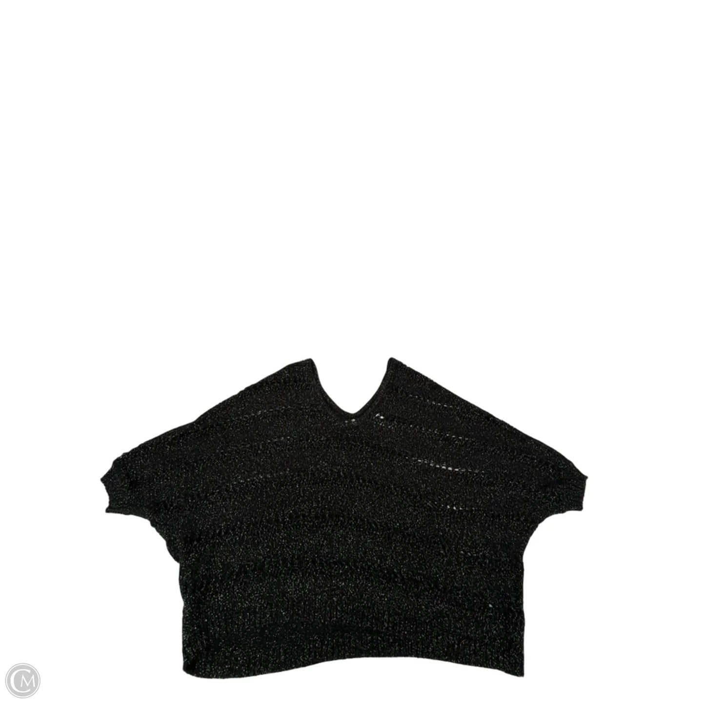 Top Short Sleeve By Express In Black & Silver, Size: M