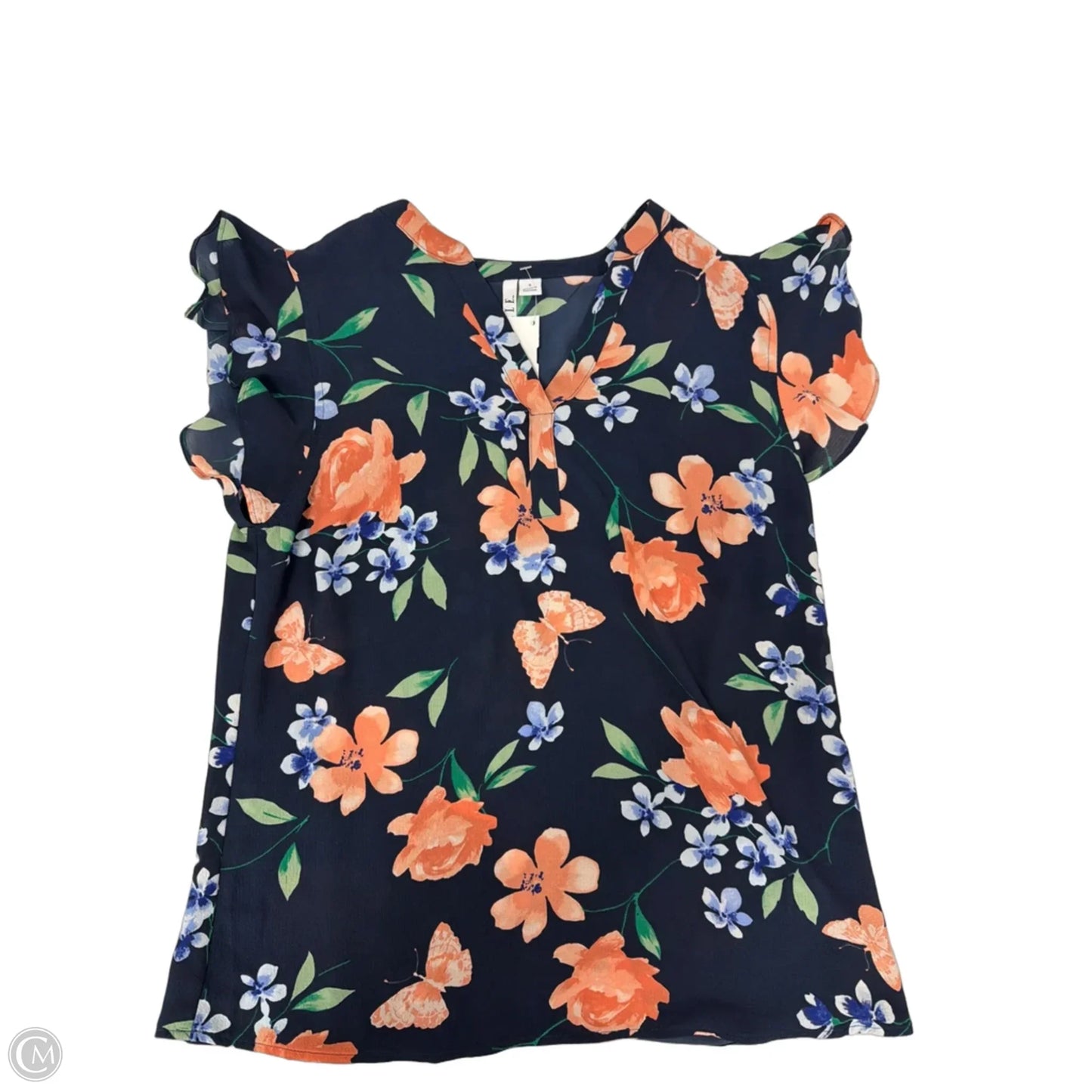 Top Short Sleeve By Elle In Blue, Size: S