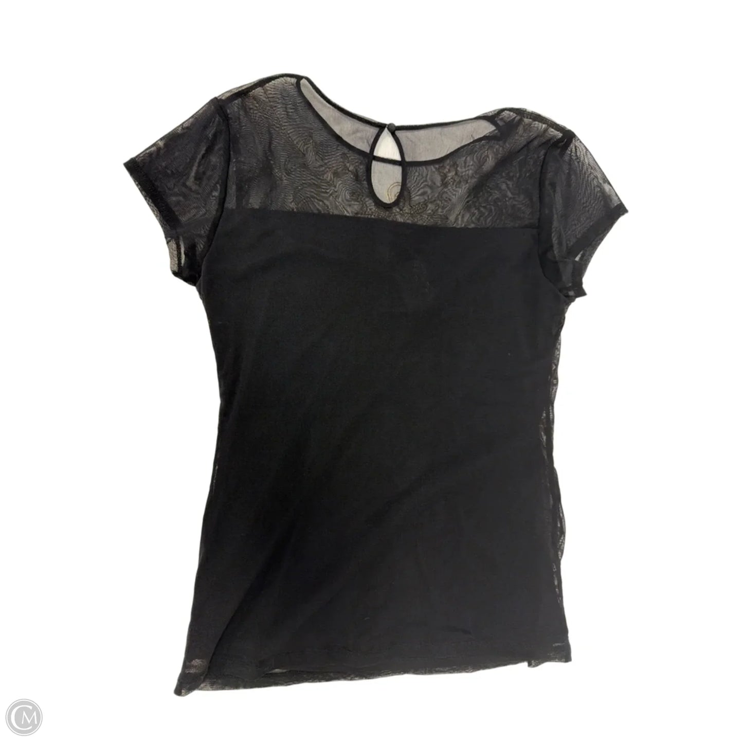 Top Short Sleeve By Inc In Black & Cream, Size: L