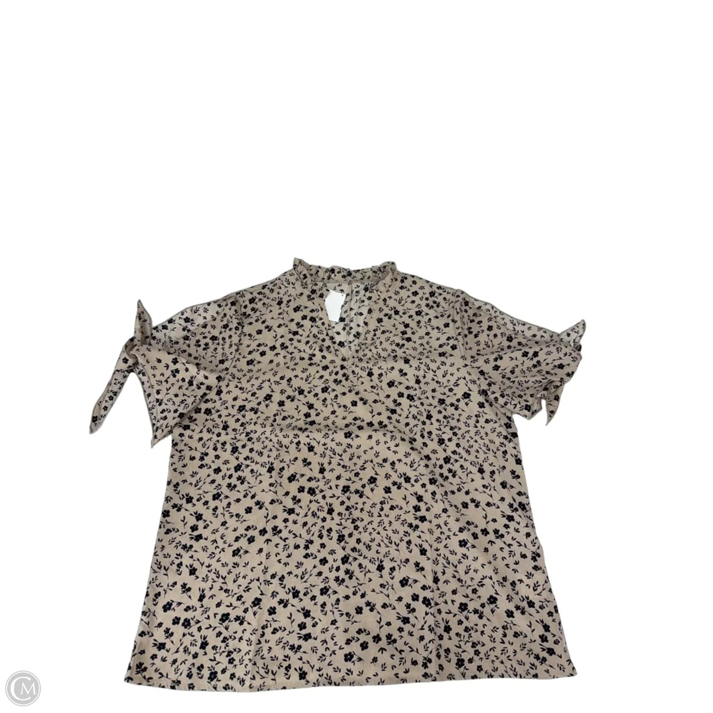 Top Short Sleeve By Shein In Floral Print, Size: Xl