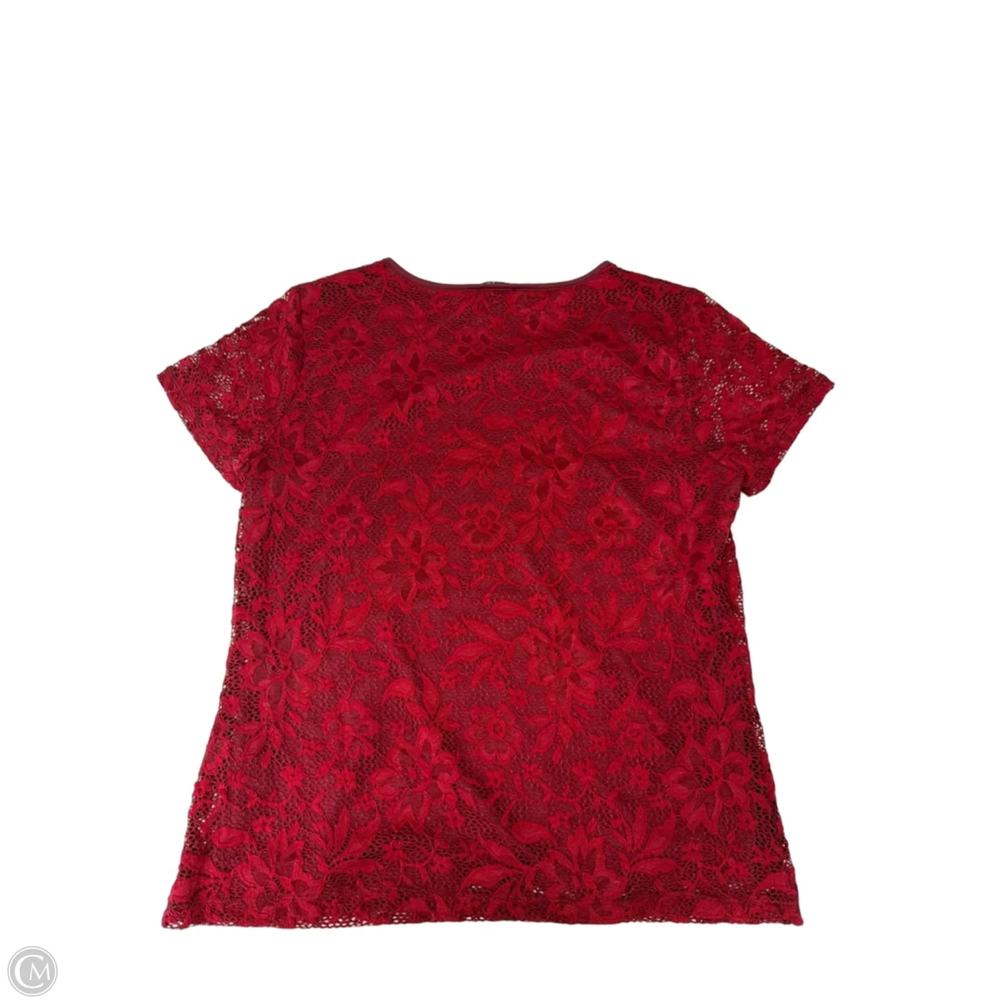 Top Short Sleeve By Calvin Klein In Red, Size: L