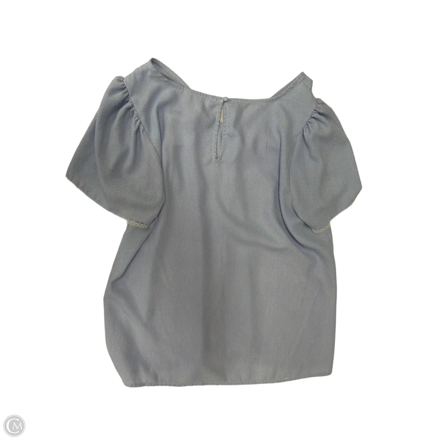 Top Short Sleeve By Lc Lauren Conrad In Blue & White, Size: L